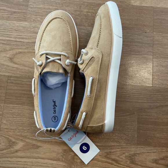 Cat & Jack Kids Boat Shoes Beige Size 6 Sneakers NIB - Picture 14 of 14